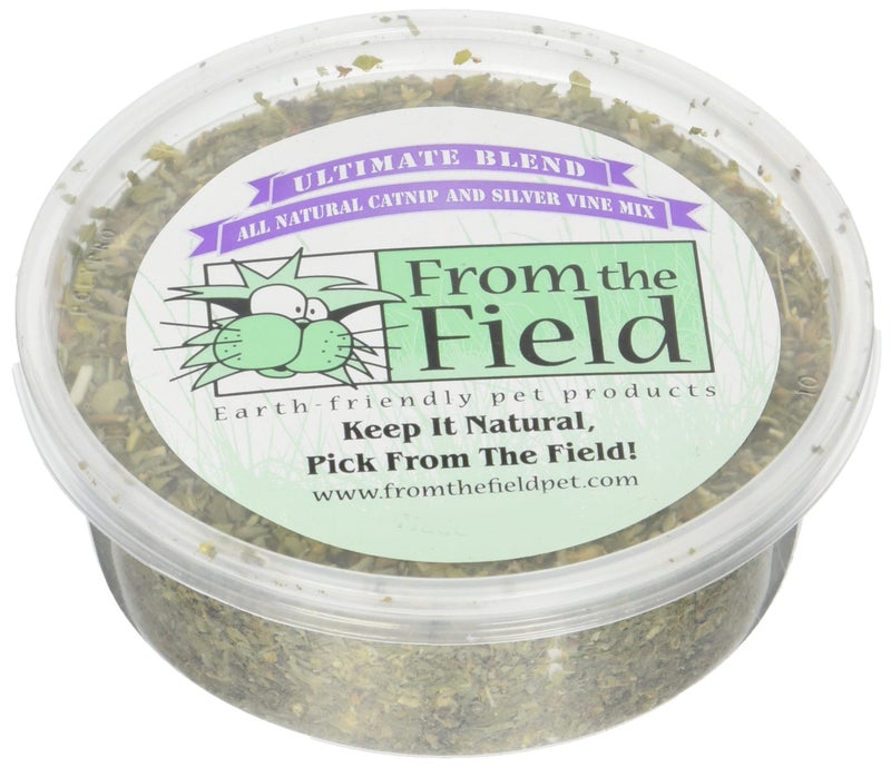 from The Field | Ultimate Blend Catnip & Silver Vine | Premium USA-Grown Catnip for Toys & Playtime | Fresh, Potent, Non-Toxic, Eco-Friendly | Safe for Kittens & Cats | Resealable 1 Oz Tub - Image 1